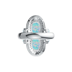 Sterling Silver Semi Mount Ring Setting Oval OV 9X7mm PE 5X4mm RD 3X3mm Cabochon DHJ