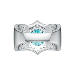 Sterling Silver Semi Mount Ring Setting Round RD 10x10mm with White Topaz or Moissanite DHJ