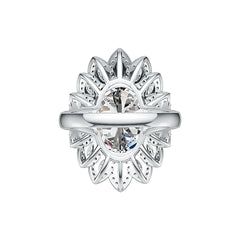 Sterling Silver Semi Mount Ring Setting Oval OV 16X12mm Flower Theme DHJ