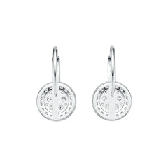 Sterling Silver Earrings Round Cluster Earring Leverback with White Topaz or Moissanite DHJ