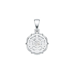 Sterling Silver Semi Mount Pendant Setting Round RD 8X8mm MQ 6X3mm DHJ