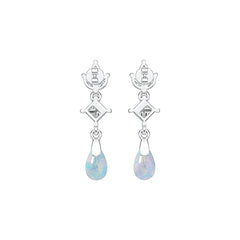 Sterling Silver Semi Mount Earrings Setting Pear PE 8X5mm SQ 4X4mm - Syzjewelry