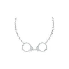 Sterling Silver Pendant Handcuff Theme with White Topaz or Moissanite - Syzjewelry
