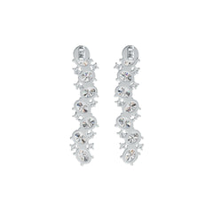 Sterling Silver Semi Mount Earrings Setting Oval OV 5X4mm with White Topaz DHJ
