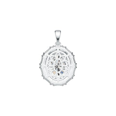 Sterling Silver Semi Mount Pendant Setting Oval OV 11X9mm with White Topaz Syzjewelry