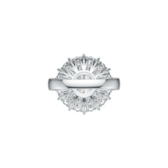 Sterling Silver Semi Mount Ring Setting RD 8x8mm with White Topaz DHJ