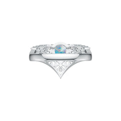 Sterling Silver Semi Mount Ring Setting Pear PE 8x6mm White Topaz D-PJC26676 Cabochon Syzjewelry