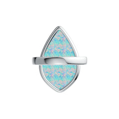 Sterling Silver Semi Mount Ring Setting PEAR PE 24x14mm Cabochon Syzjewelry