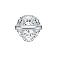 Sterling Silver Semi Mount Ring Setting Pear PE 11X9mm Baguette 3X2mm MQ 6X3mm DHJ