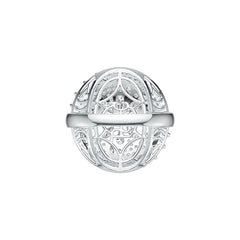 Sterling Silver Cluster Cocktail Ring with White Topaz or Moissanite - Syzjewelry