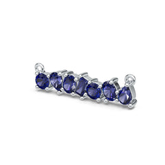 Sterling Silver Royal Blue Sapphire Pendant Oval OV 4x3mm Multi-Shape