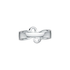 Sterling Silver Ring Bow Crossover Theme with White Topaz or Moissanite - Syzjewelry