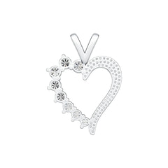 Sterling Silver Semi Mount Pendant Setting Round RD 5x5mm Heart Theme DHJ