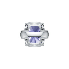 Sterling Silver Moissanite Ring Cushion CU 14x10mm White Topaz