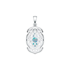 Sterling Silver Semi Mount Pendant Setting Oval OV 14X7mm Cabochon DHJ