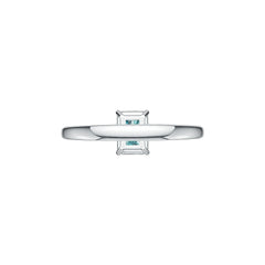 Sterling Silver Semi Mount Ring Setting Emerald OCT 7X5mm with White Topaz DHJ