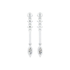 Sterling Silver Semi Mount Earrings Setting Marquise MQ 10X5mm RD 3.5x3.5mm DHJ