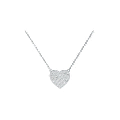 Sterling Silver Pendant Heart-Shaped with White Topaz or Moissanite - Syzjewelry