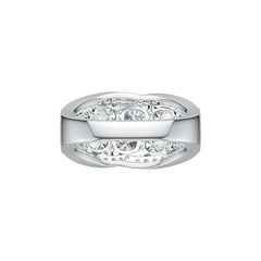 Sterling Silver Semi Mount Ring Setting Oval OV 5X4mm with White Topaz DHJ