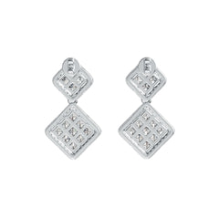 Sterling Silver Semi Mount Earrings Setting Princess SQ 2.5X2.5mm DHJ