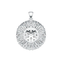 Sterling Silver Cluster Pendant with White Topaz or Moissanite DHJ