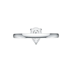 Sterling Silver Semi Mount Ring Setting Pear PE 9X6mm with White Topaz DHJ