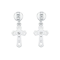 Sterling Silver Semi Mount Earrings Setting Heart HT 3x3mm Cross Theme Syzjewelry