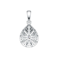 Sterling Silver Semi Mount Pendant Setting  PE 7x5mm Halo with White Topaz Syzjewelry