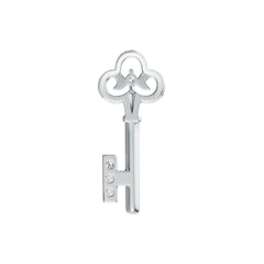 Sterling Silver Pendant with White Topaz or Moissanite Key Theme DHJ