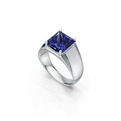 Men's Rings Sterling Silver Moissanite Ring MountingSetting Asscher  SQ 10x10mm