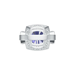 Sterling Silver Semi Mount Ring Setting Cushion CU 12X12mm with White Topaz - Syzjewelry