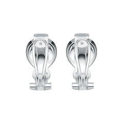 Sterling Silver Earrings Belt Buckle Theme with White Topaz or Moissanite - Syzjewelry
