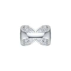 Sterling Silver Ring Multi-Row Crossover with White Topaz or Moissanite - Syzjewelry