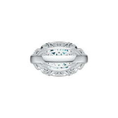 Sterling Silver Semi Mount Ring Setting Cushion CU 14X10mm DHJ