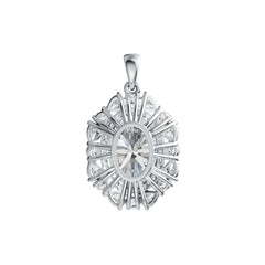 Sterling Silver Semi Mount Pendant Setting Oval OV 14X10mm DHJ