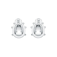 Sterling Silver Earrings Lady Bug Theme with White Topaz or Moissanite DHJ