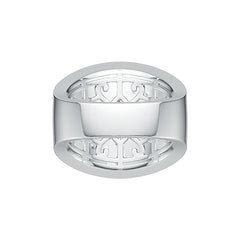 Sterling Silver Ring Wide Floral Filigree Theme DHJ