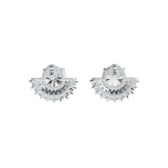 Sterling Silver Semi Mount Earrings Setting Round RD 8x8mm DHJ