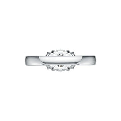 Sterling Silver Semi Mount Ring Setting Oval OV 6x5mm With Accent White Topaz Syzjewelry