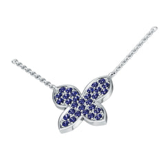 Sterling Silver Royal Blue Sapphire Pendant Round RD 1.5mm
