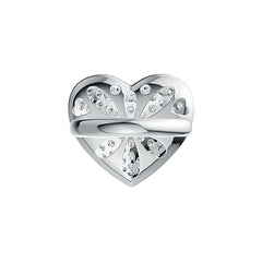 Sterling Silver Ring Cluster Heart Theme with White Topaz or Moissanite - Syzjewelry