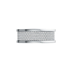 Sterling Silver Men's Wide Band Ring with White Topaz or Moissanite DHJ