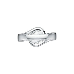 Sterling Silver Milti-Row Wave Ring with White Topaz or Moissanite DHJ