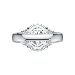 Sterling Silver Semi Mount Ring Setting Oval OV 13x11mm Cabochon White Topaz Syzjewelry