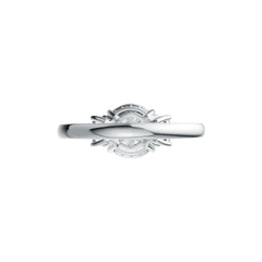 Sterling Silver Semi Mount Ring Setting Round RD 10x10mm DHJ