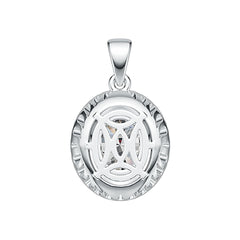 Sterling Silver Semi Mount Pendant Setting Oval OV 11X9mm Double Halo DHJ