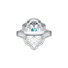 Sterling Silver Semi Mount Ring Setting Pear PE 8X6mm with White Topaz DHJ