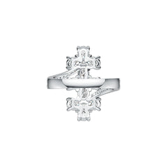 Sterling Silver Semi Mount Ring Setting Oval OV 5X4mm with White Topaz - Syzjewelry