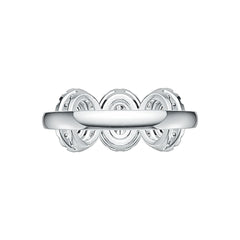 Sterling Silver Semi Mount Ring Setting Oval OV 6X4mm with White Topaz Syzjewelry
