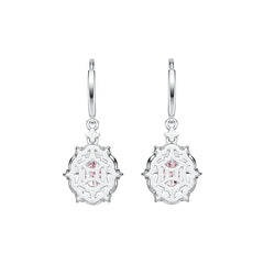 Sterling Silver Semi Mount Earrings Setting Oval OV 7X5mm with White Topaz DHJ
